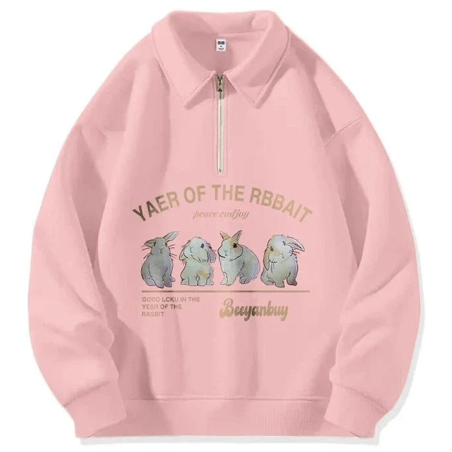 Y2k Solid Chic Letter Print Zip Hoodie