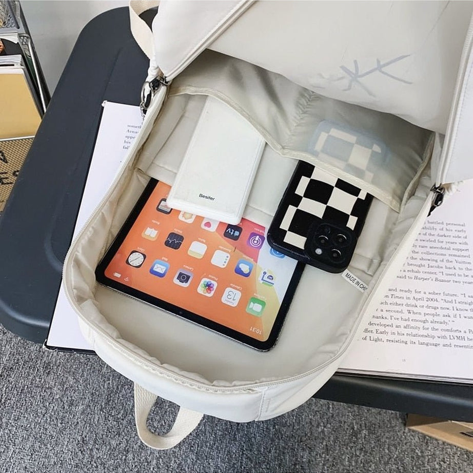 Y2k Solid Color Nylon Backpack