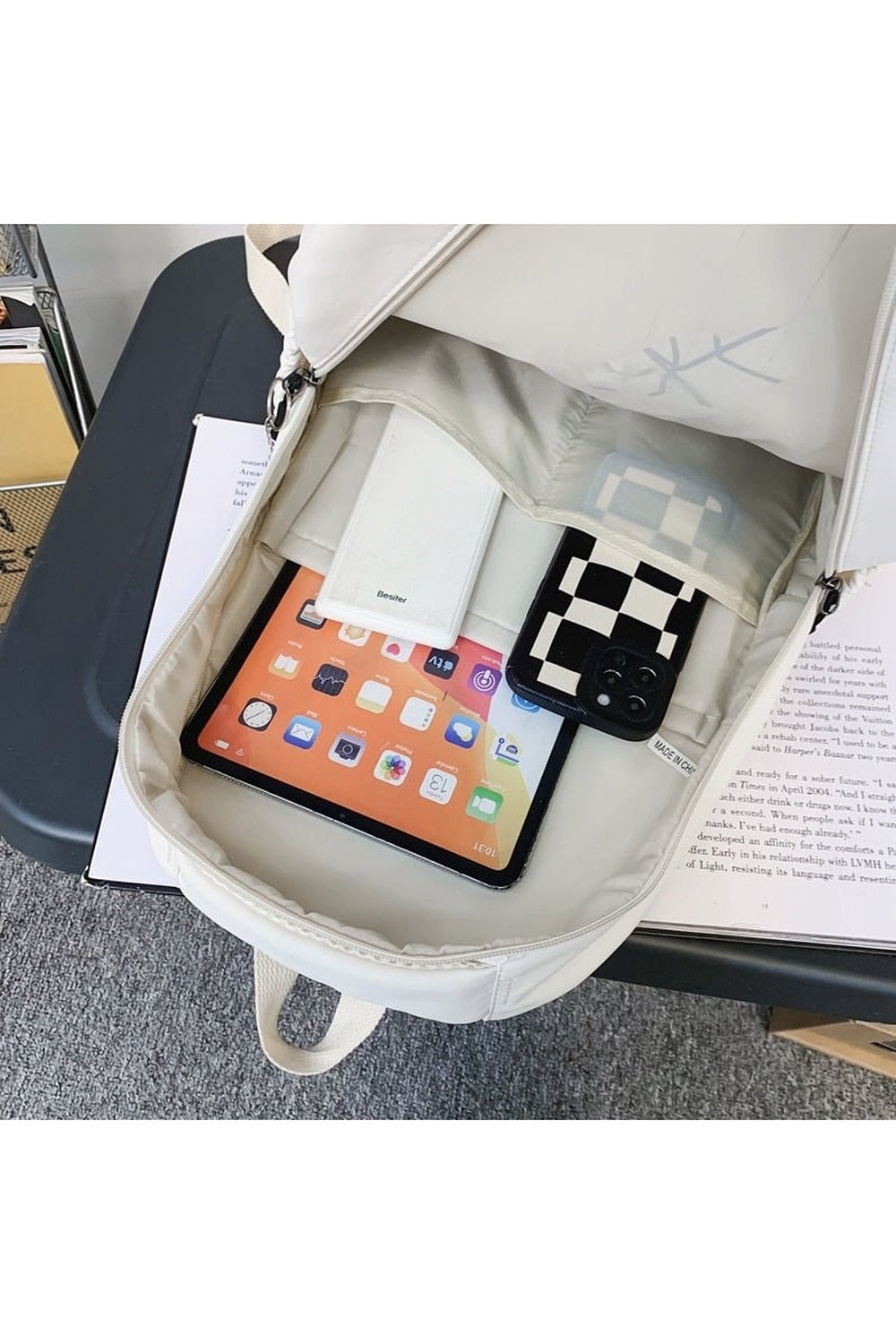 Y2k Solid Color Nylon Backpack