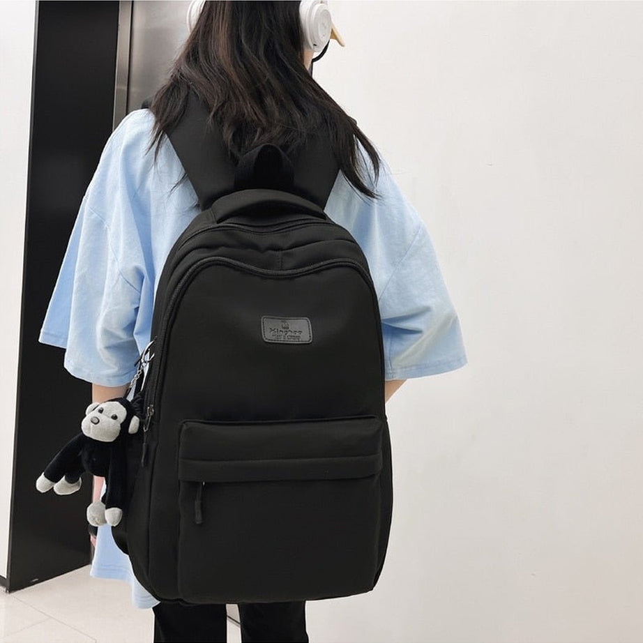 Y2k Solid Color Nylon Backpack