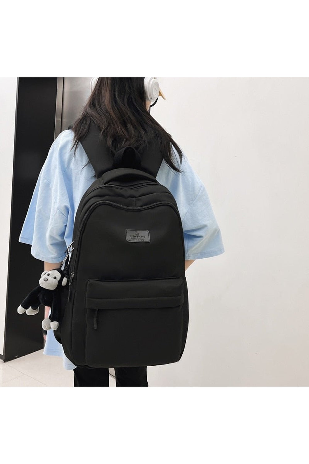 Y2k Solid Color Nylon Backpack