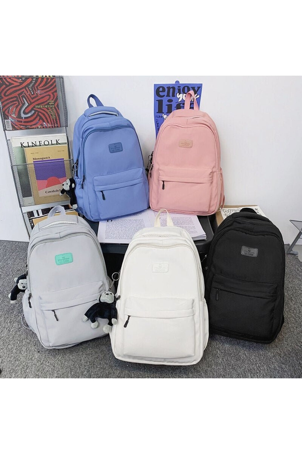 Y2k Solid Color Nylon Backpack