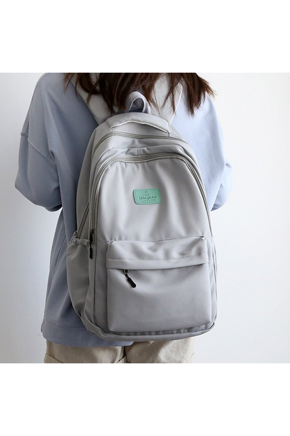 Y2k Solid Color Nylon Backpack