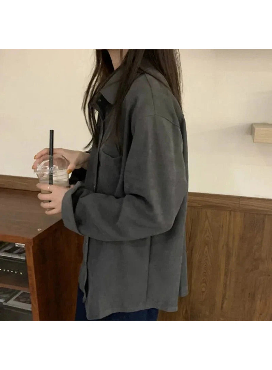 Y2k Solid Pocket Harajuku Shirt