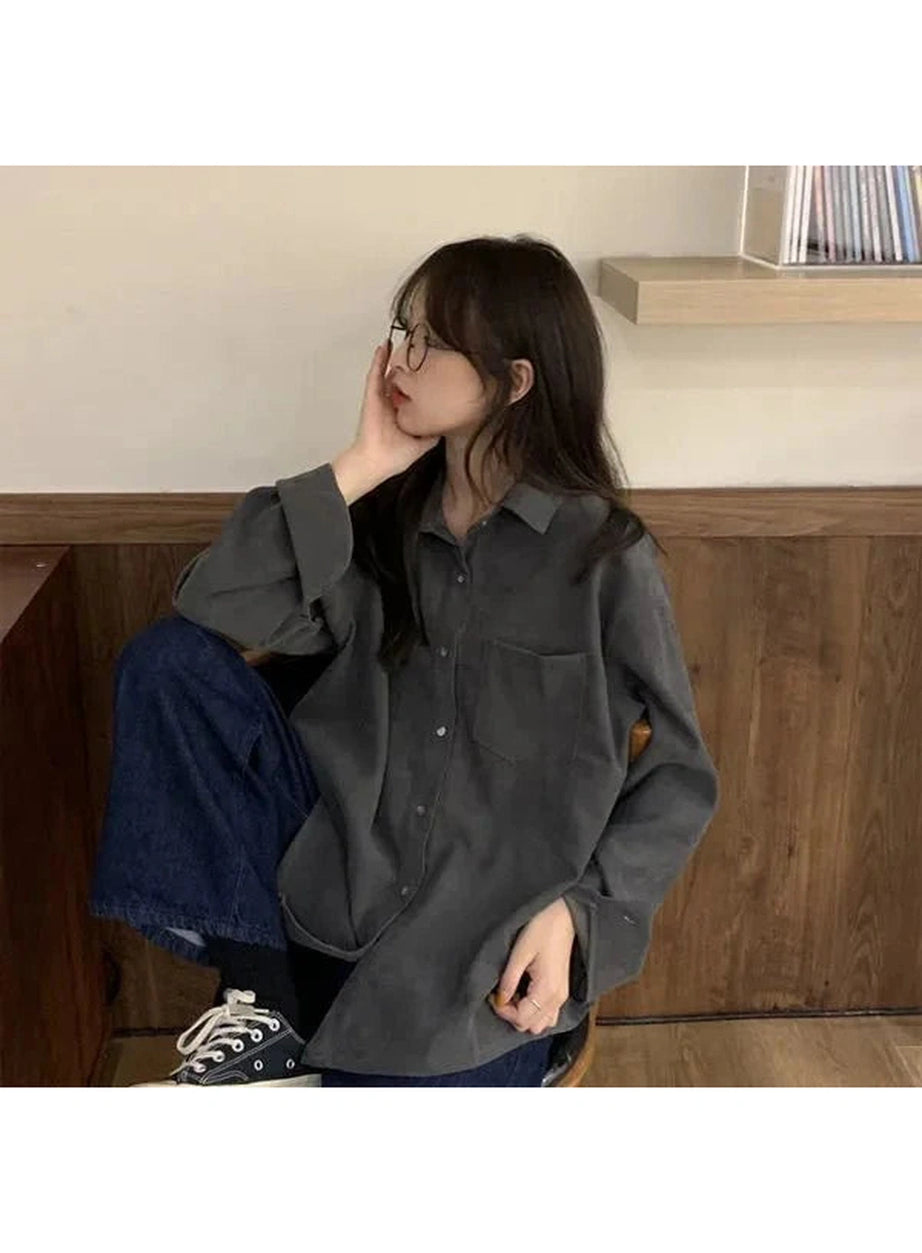 Y2k Solid Pocket Harajuku Shirt