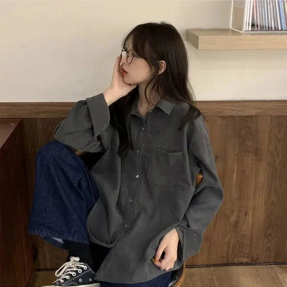 Y2k Solid Pocket Harajuku Shirt