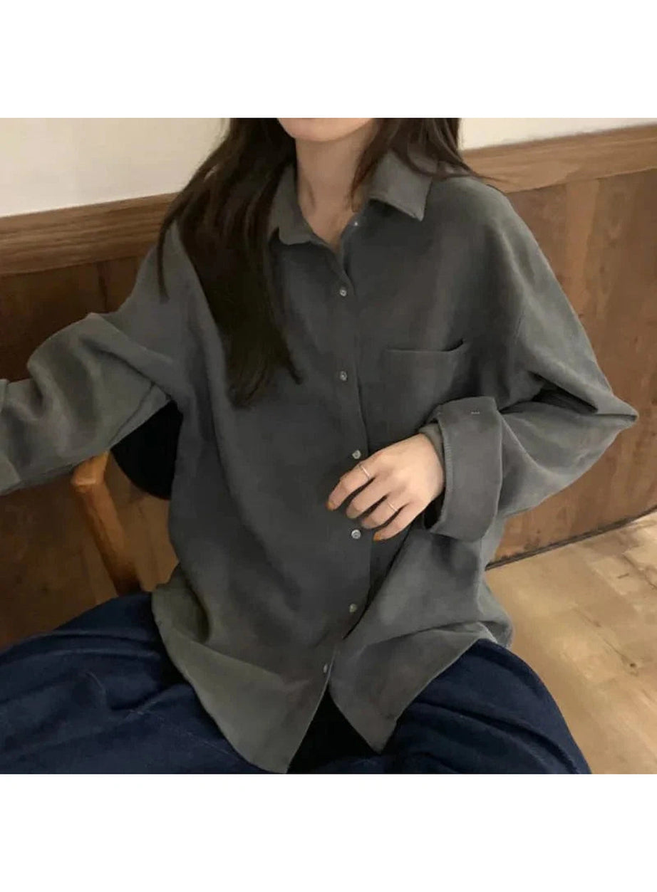 Y2k Solid Pocket Harajuku Shirt