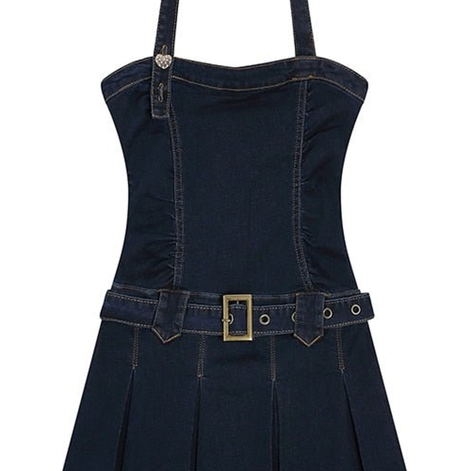 Y2k Spaghetti Strap Denim Dress