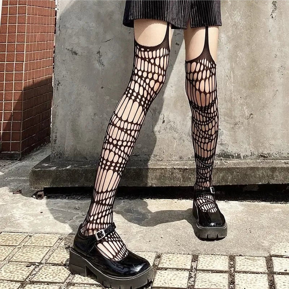 Y2k Spider Web Fishnet Stockings