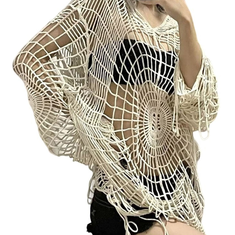 Y2k Spider Web Knit Sweater