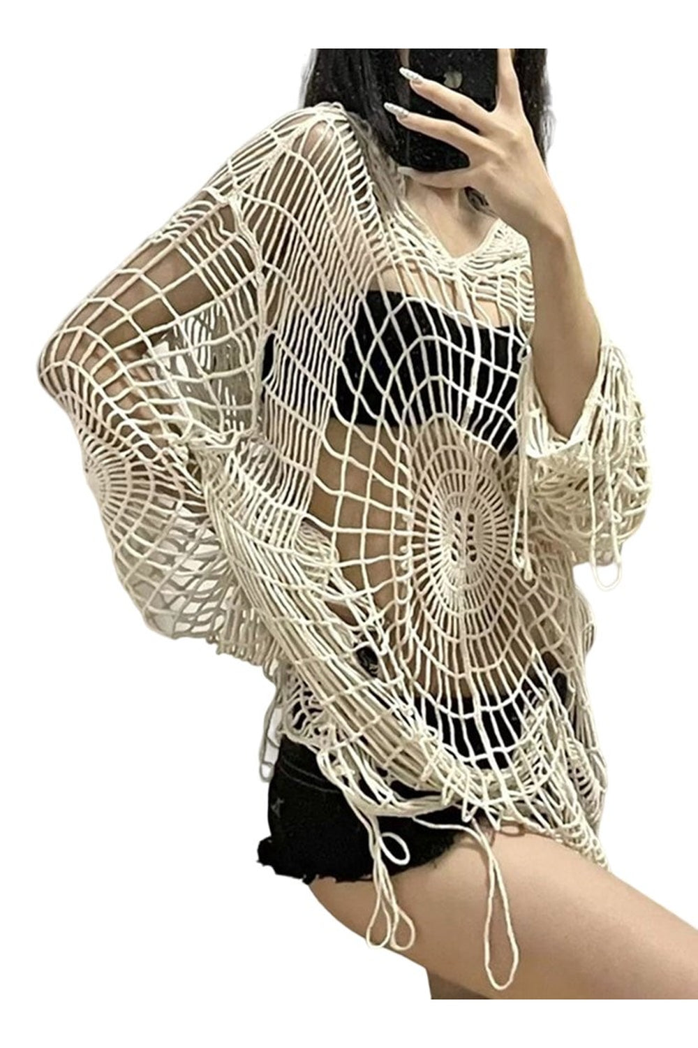 Y2k Spider Web Knit Sweater