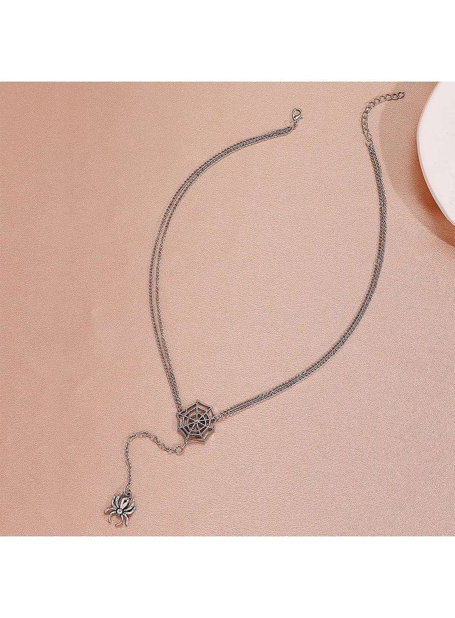 Y2k Spider Web Necklace