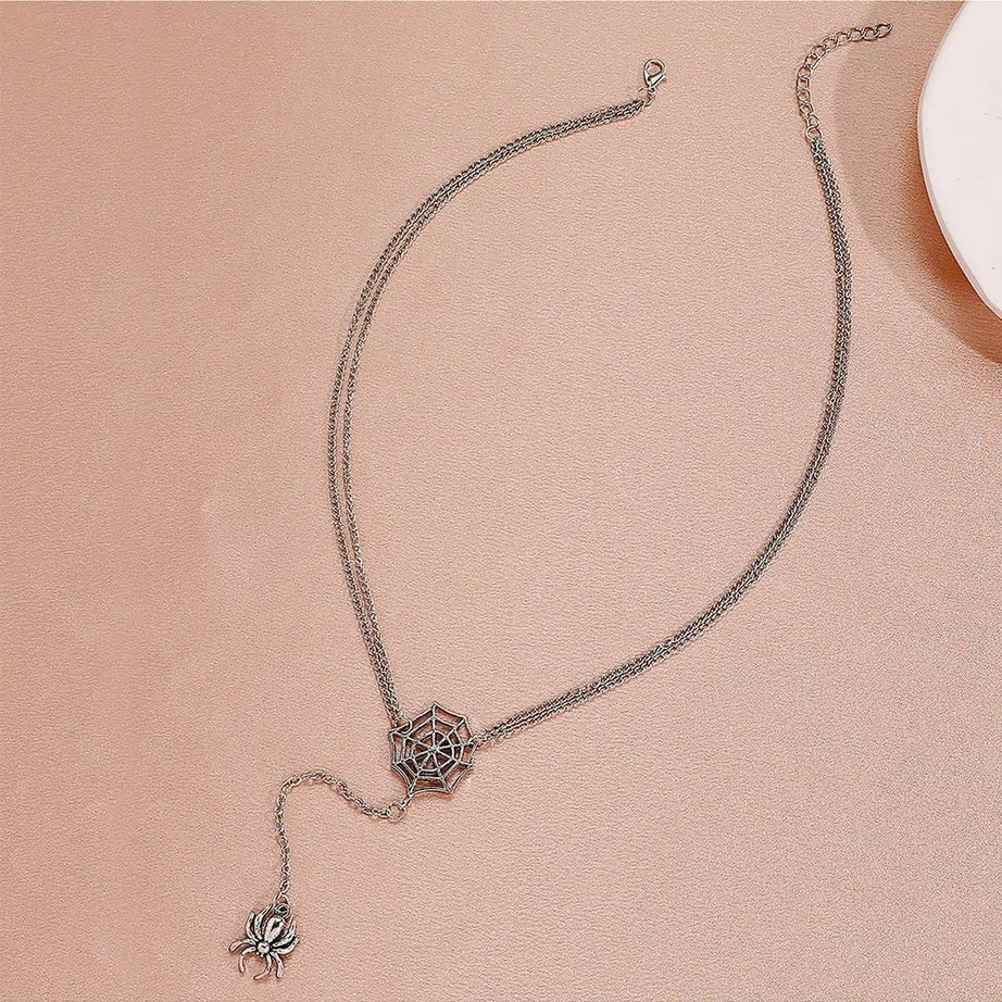 Y2k Spider Web Necklace
