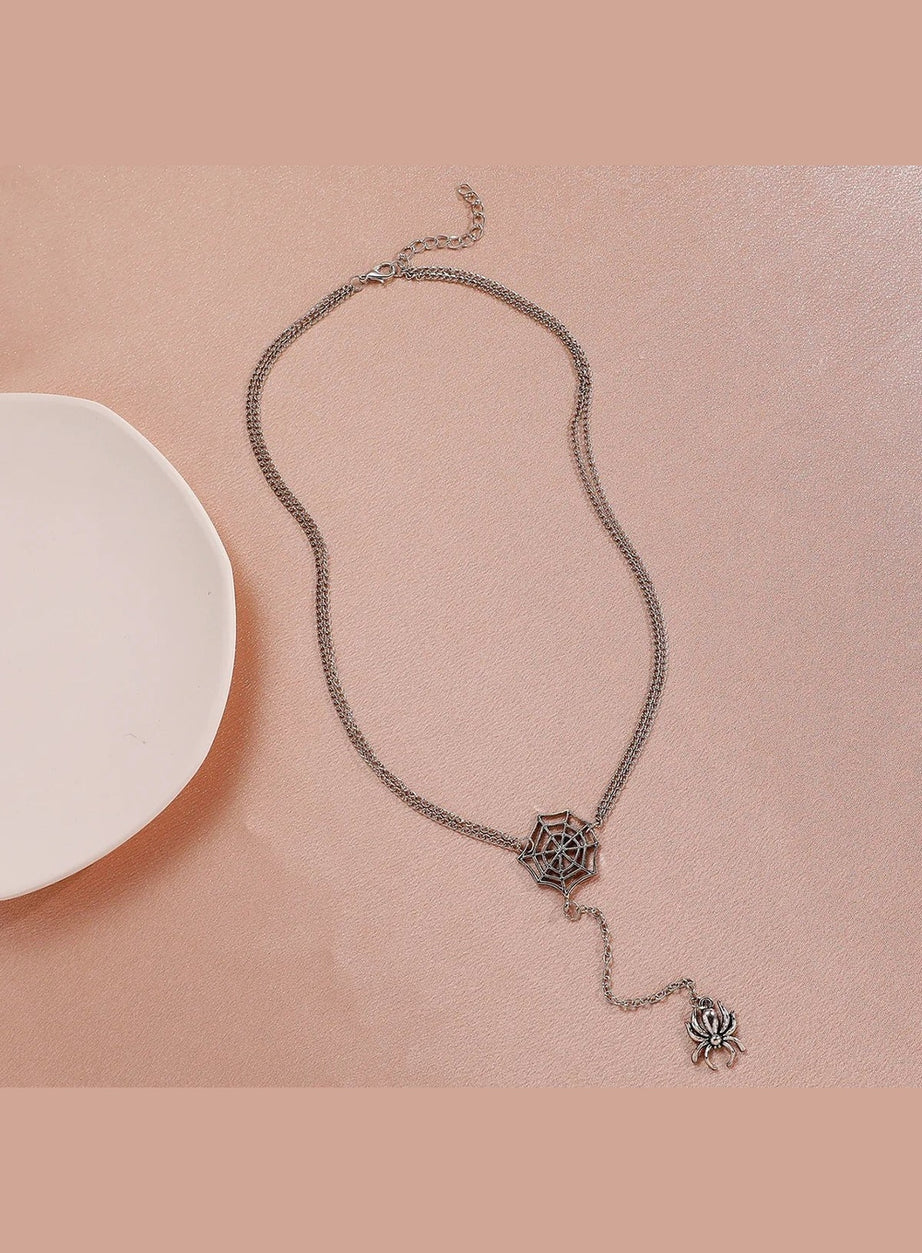Y2k Spider Web Necklace