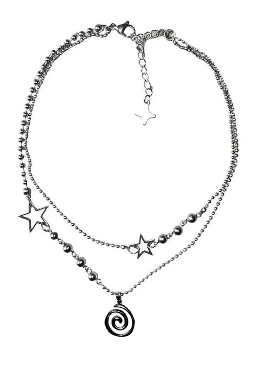 Y2k Spiral Pendant Layered Choker