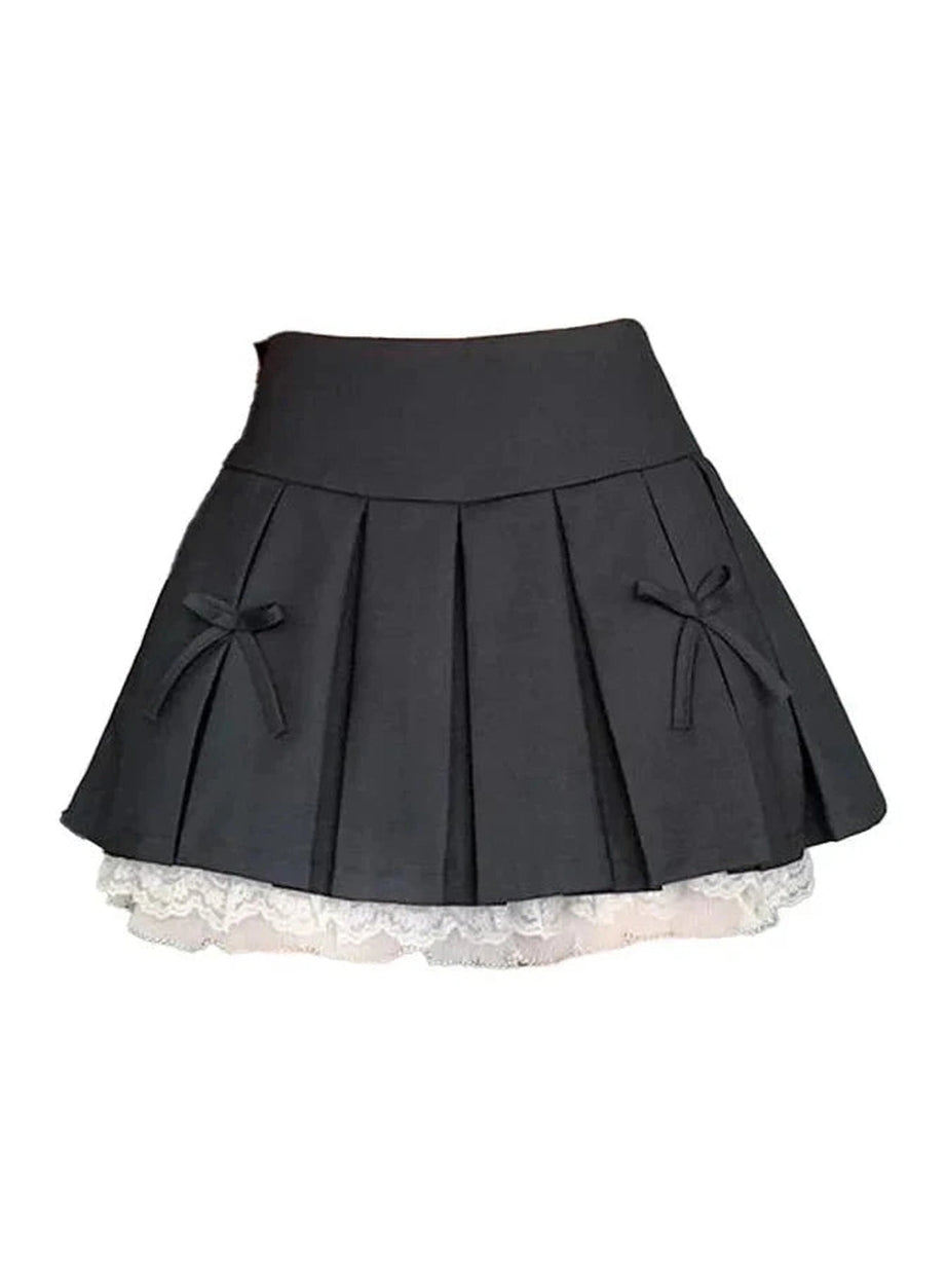 Y2k Spliced Lace Mini Skirt