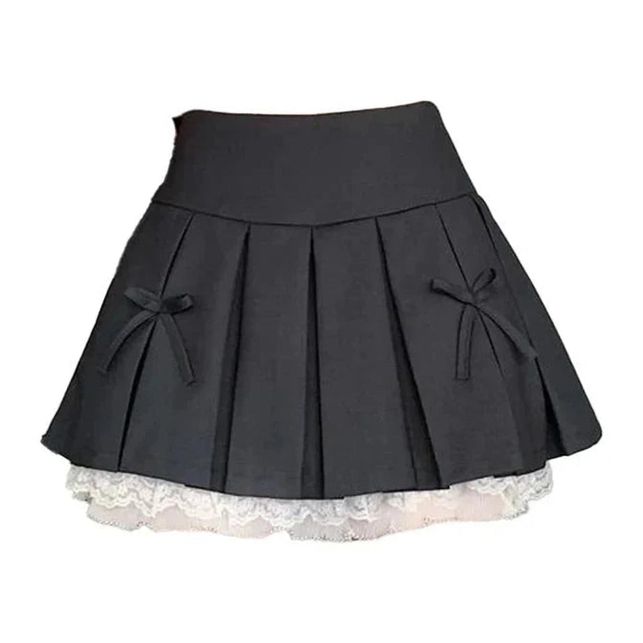 Y2k Spliced Lace Mini Skirt