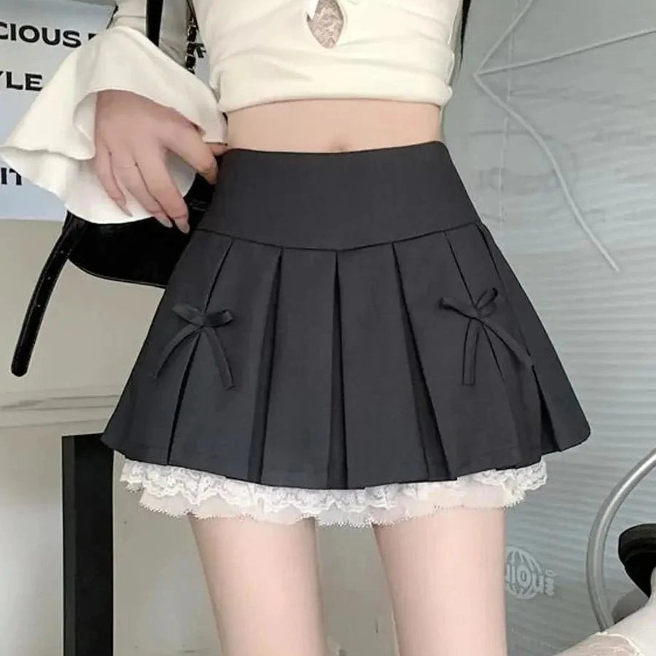 Y2k Spliced Lace Mini Skirt