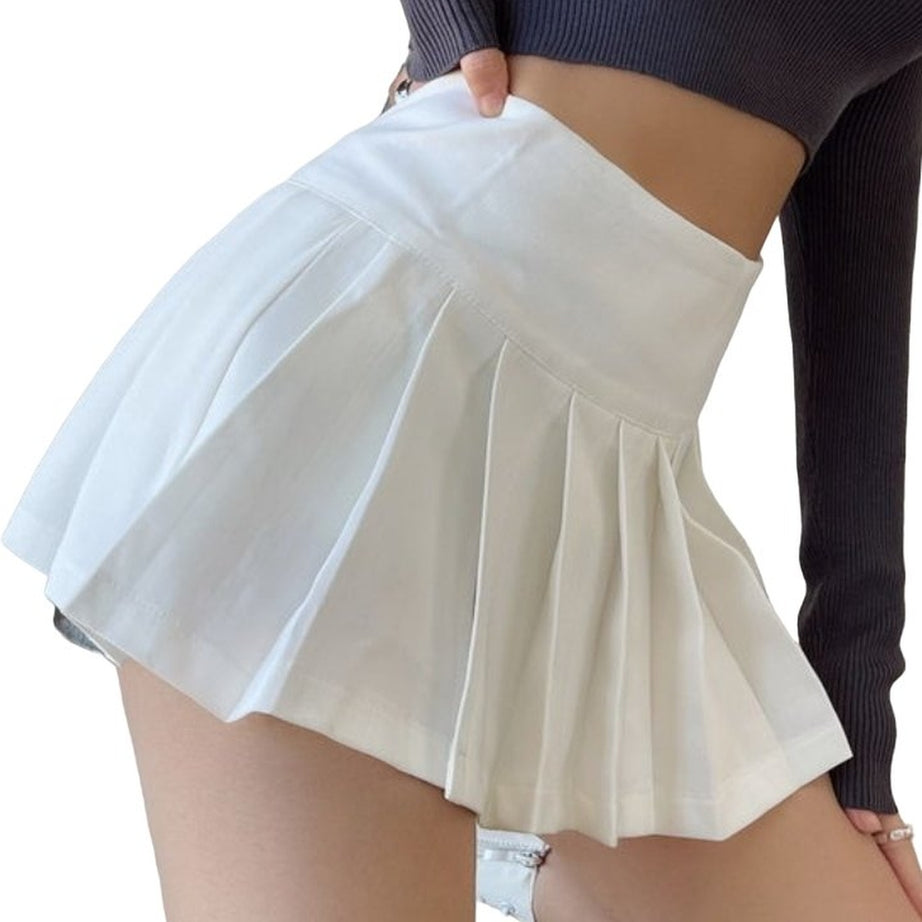 Y2k Split Pleated Mini Skirt