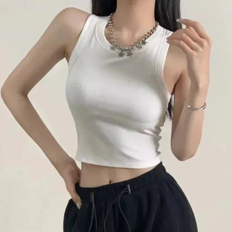 Y2k Sports Tank with Bra Pad