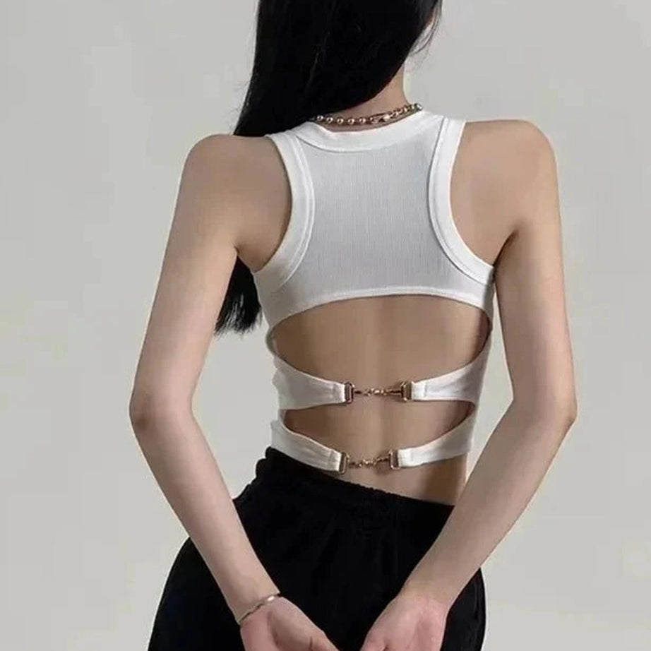 Y2k Sports Tank with Bra Pad