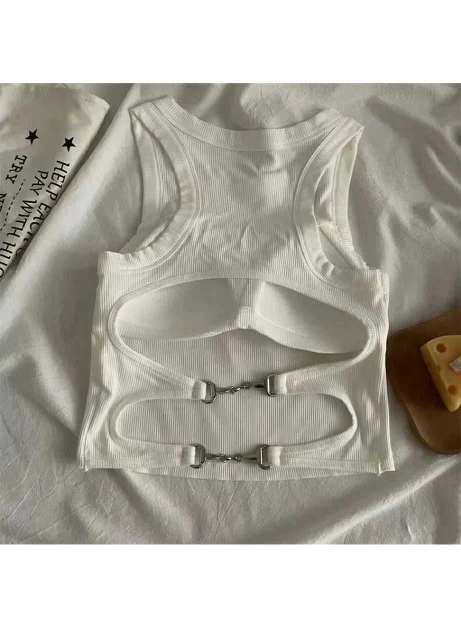 Y2k Sports Tank with Bra Pad