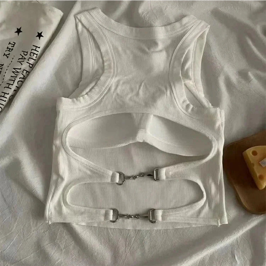 Y2k Sports Tank with Bra Pad