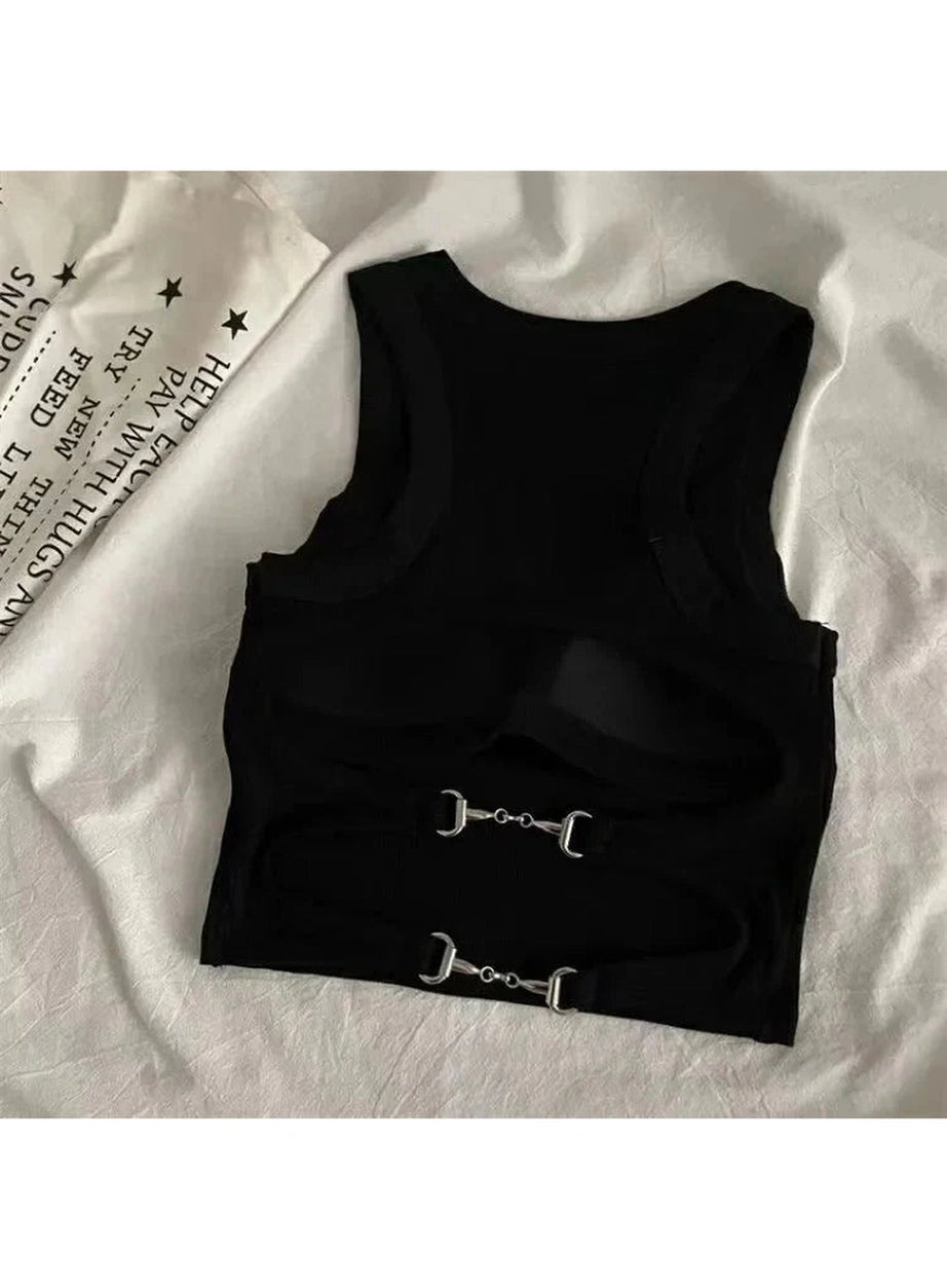 Y2k Sports Tank with Bra Pad