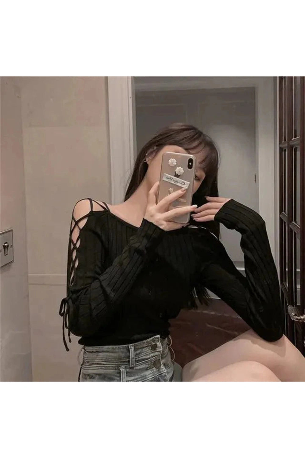 Y2k Spring Bandage O-neck Classic Top