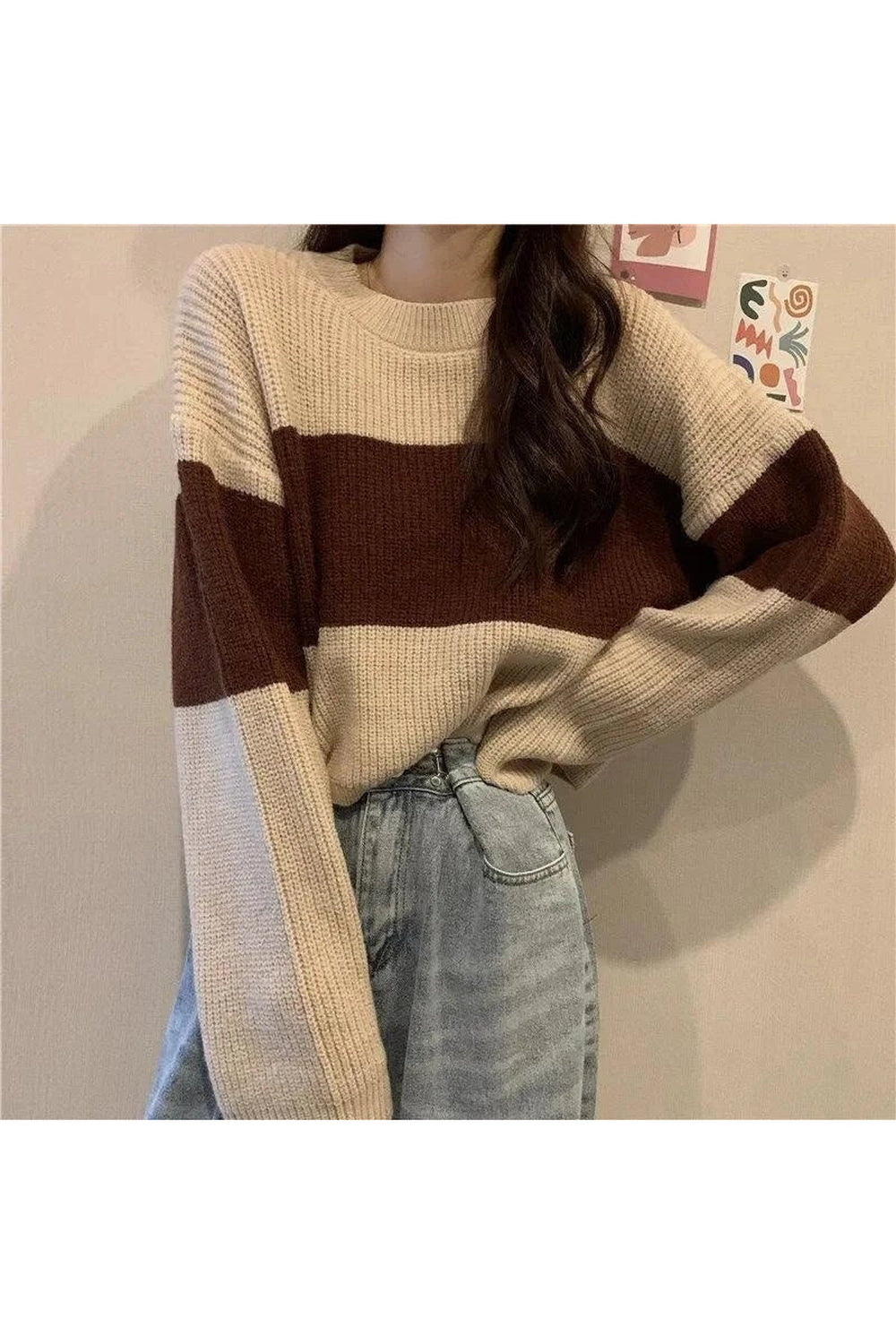 Y2k Spring Black Knit Cropped Sweater