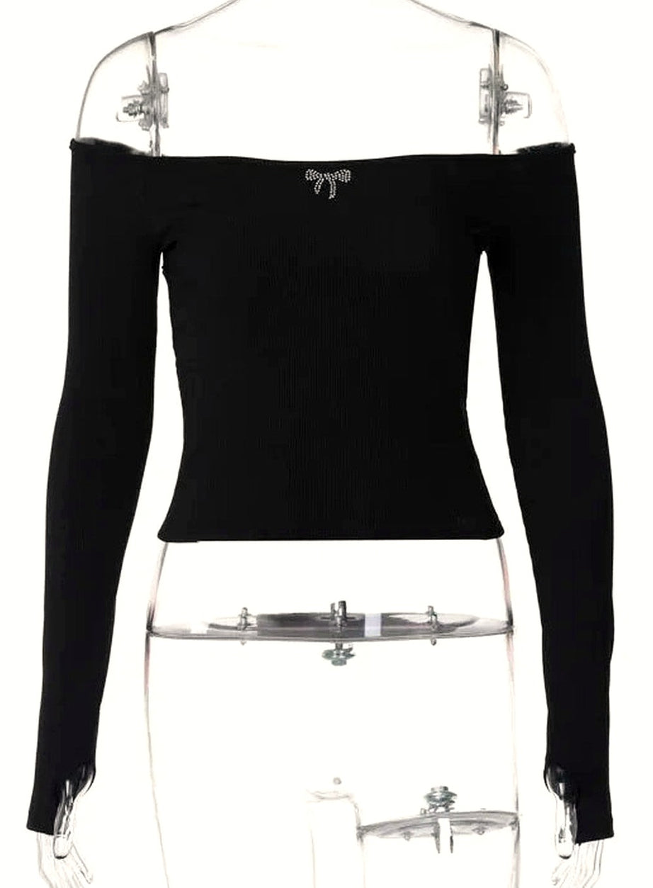 Y2k Spring Off Shoulder Backless Crop Top