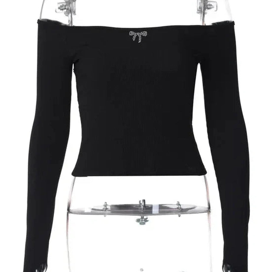 Y2k Spring Off Shoulder Backless Crop Top