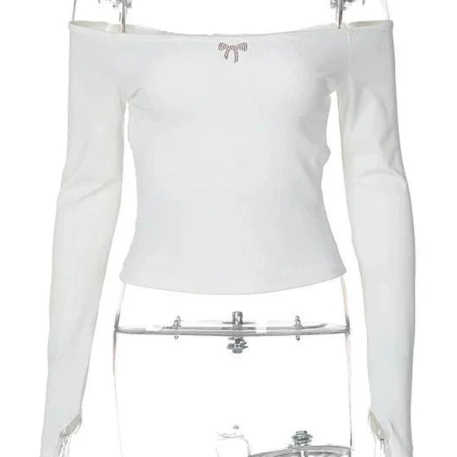 Y2k Spring Off Shoulder Backless Crop Top