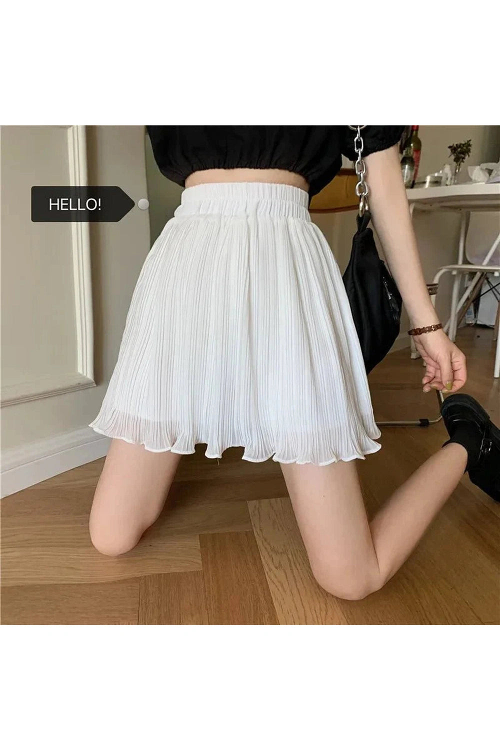 Y2k Spring Pleated Schoolgirl Mini Skirt