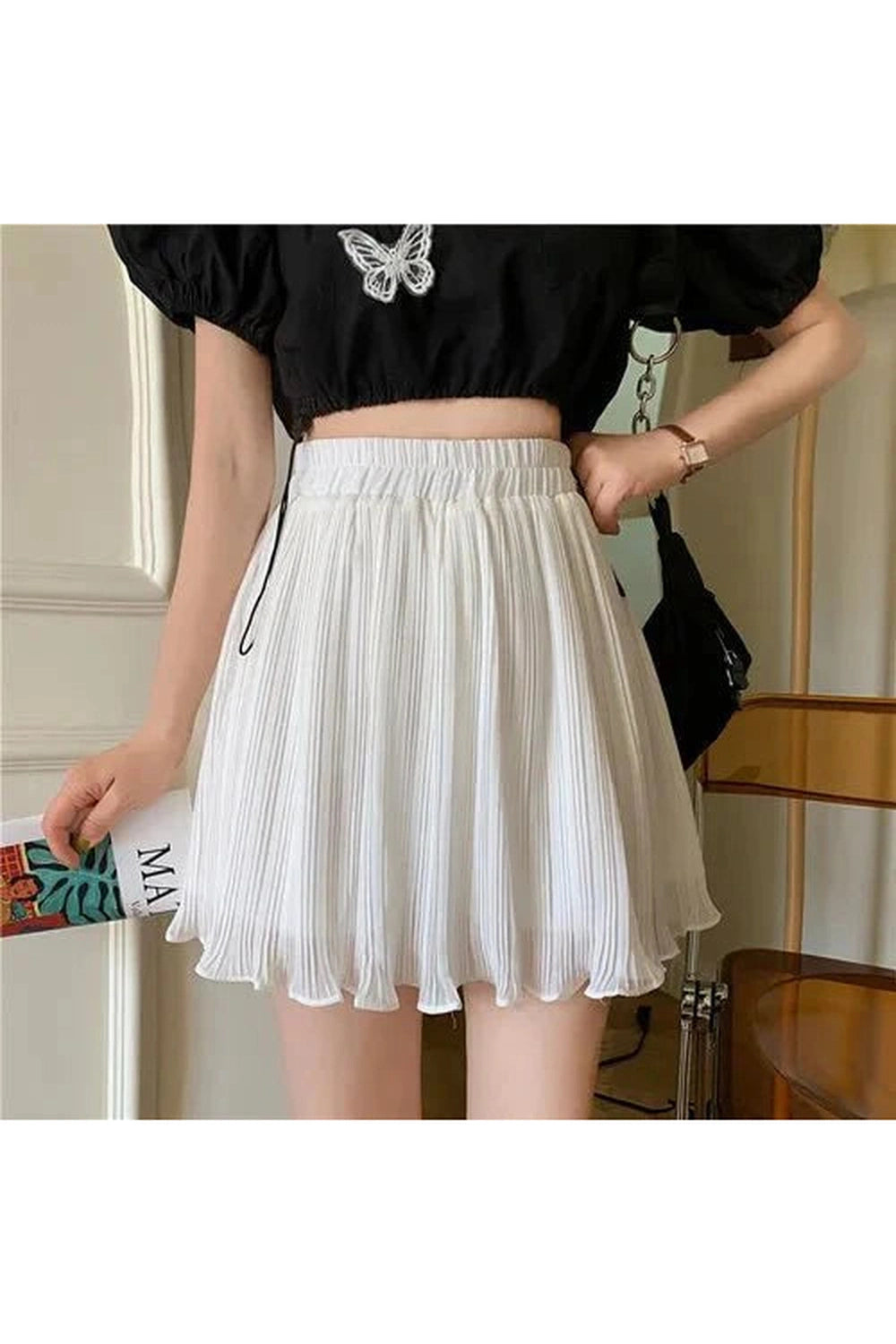 Y2k Spring Pleated Schoolgirl Mini Skirt