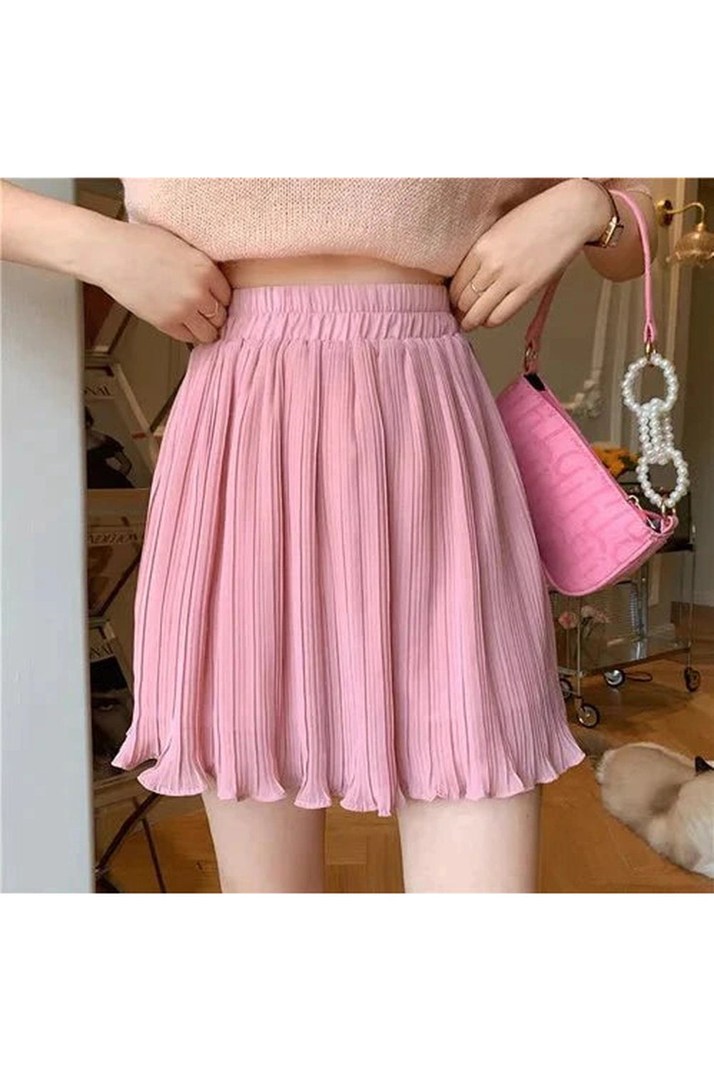 Y2k Spring Pleated Schoolgirl Mini Skirt