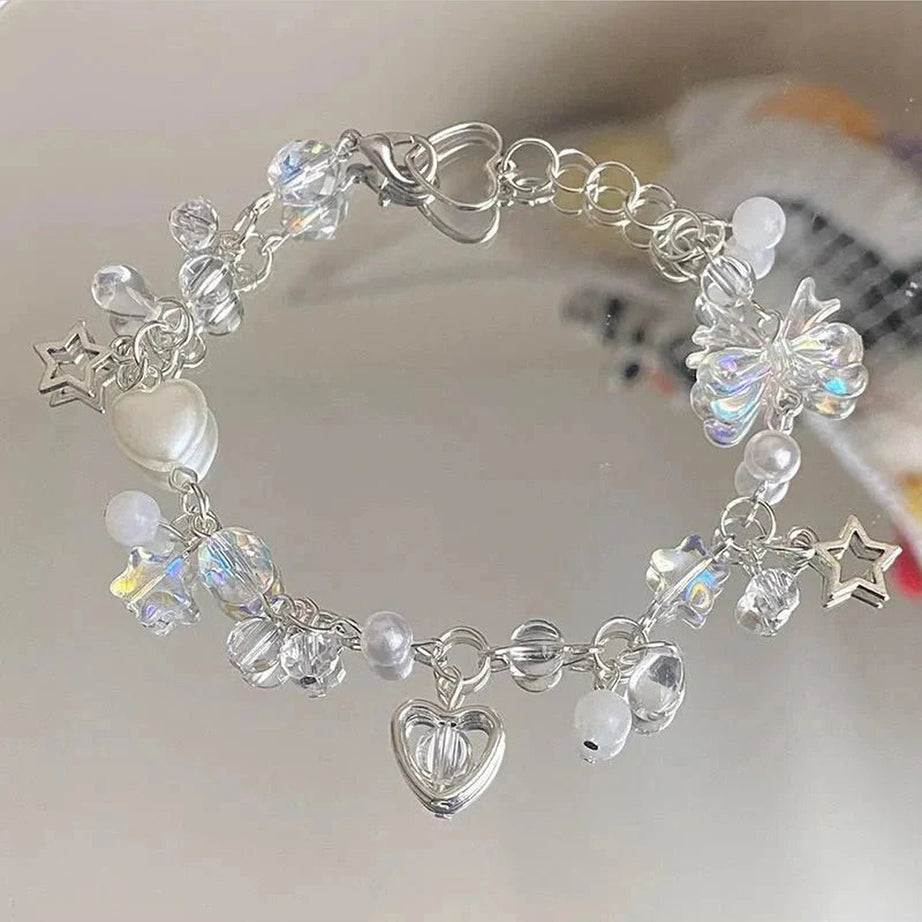 Y2k Star Bow Knot Beaded Bracelet
