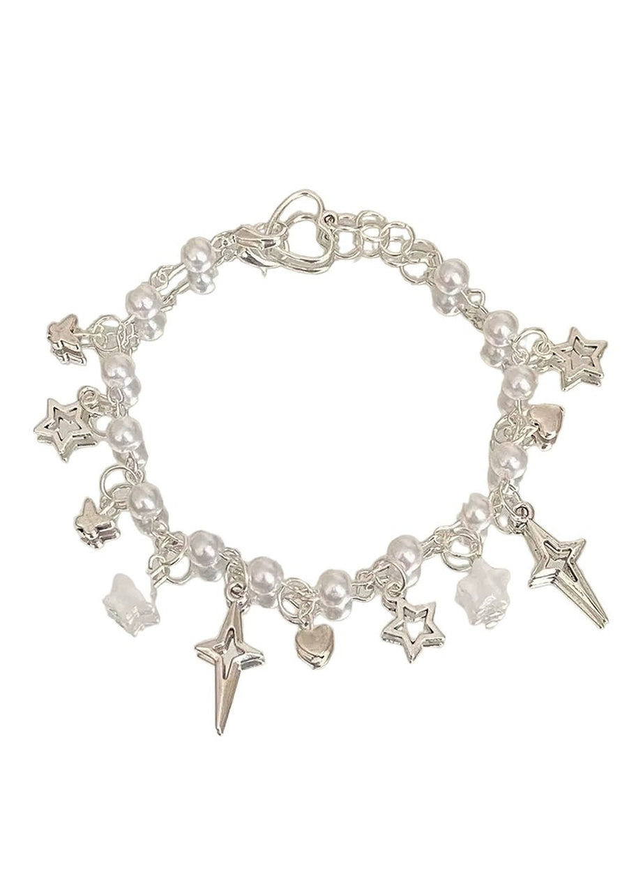 Y2k Star Bow Knot Beaded Bracelet