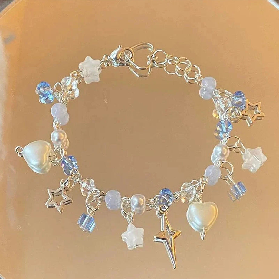 Y2k Star Bow Knot Beaded Bracelet