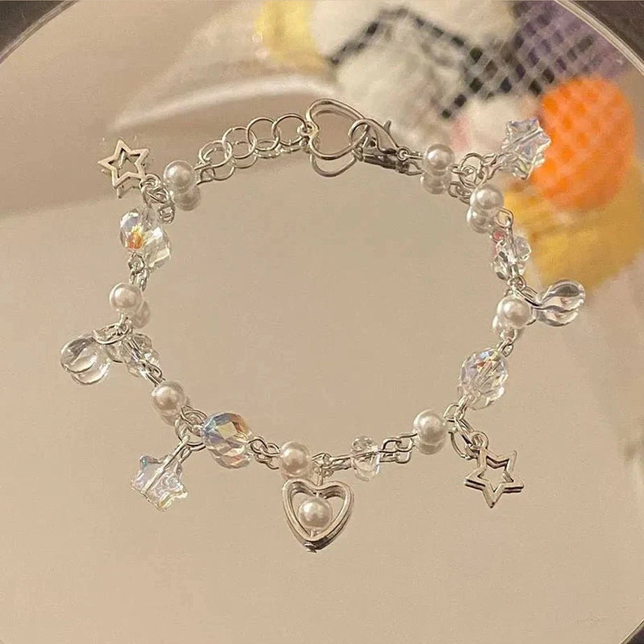 Y2k Star Bow Knot Beaded Bracelet