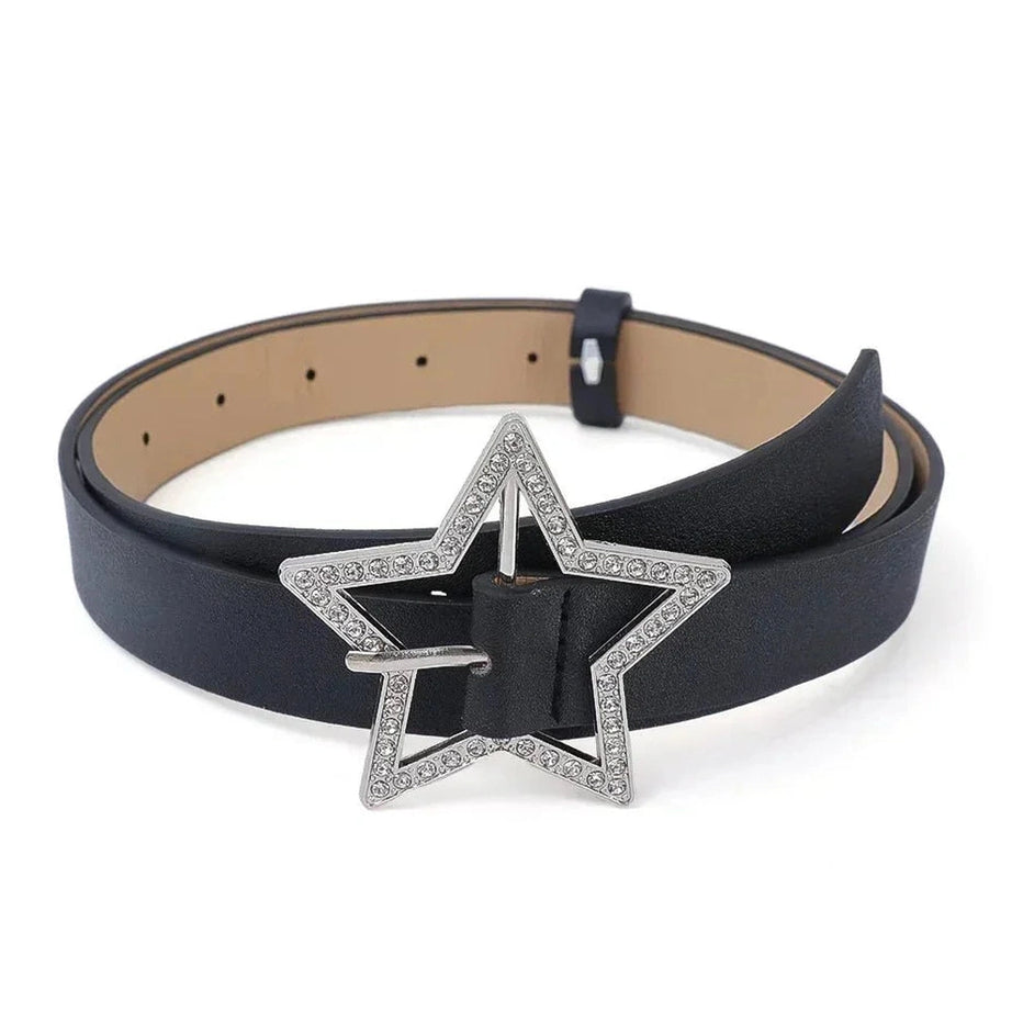 Y2k Star Buckle Rhinestone Belt