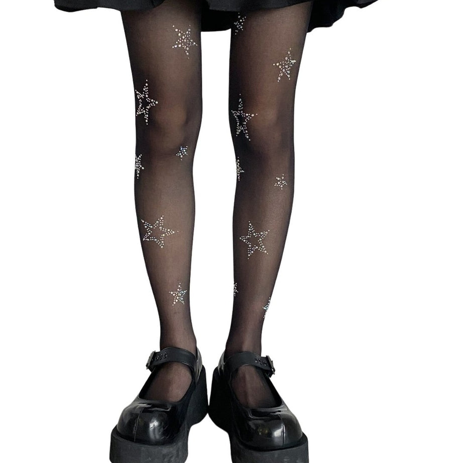 Y2k Star Diamond Kawaii Fishnet Stockings