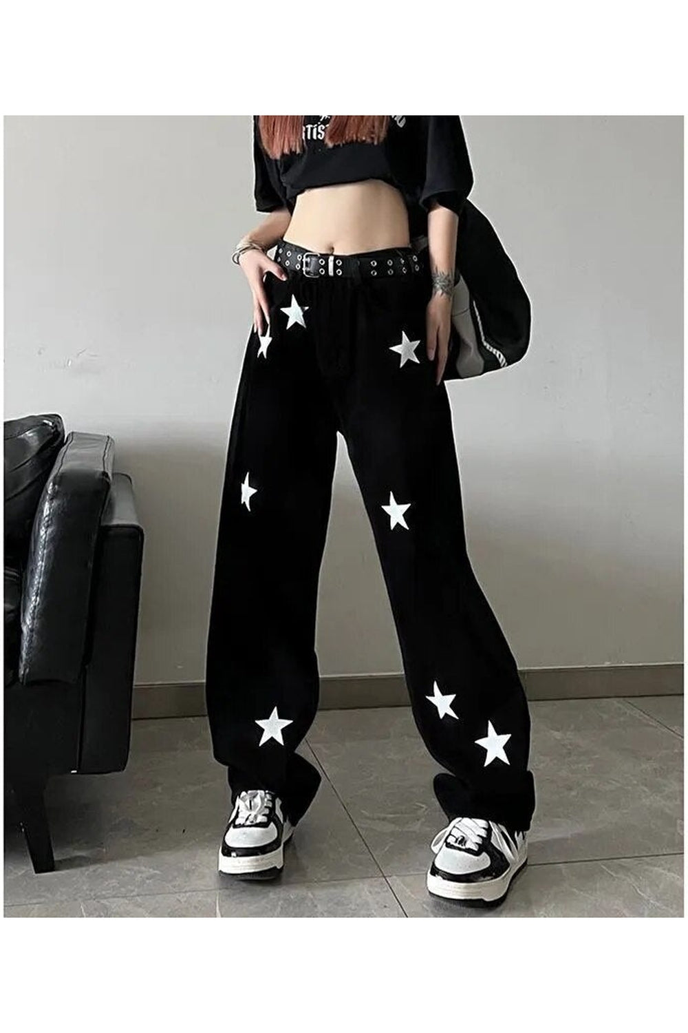 Y2k Star Print High Waist Jeans