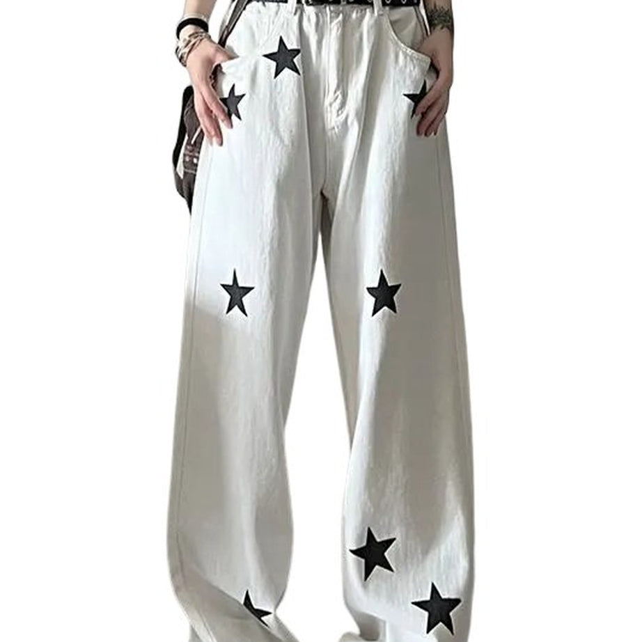 Y2k Star Print High Waist Jeans