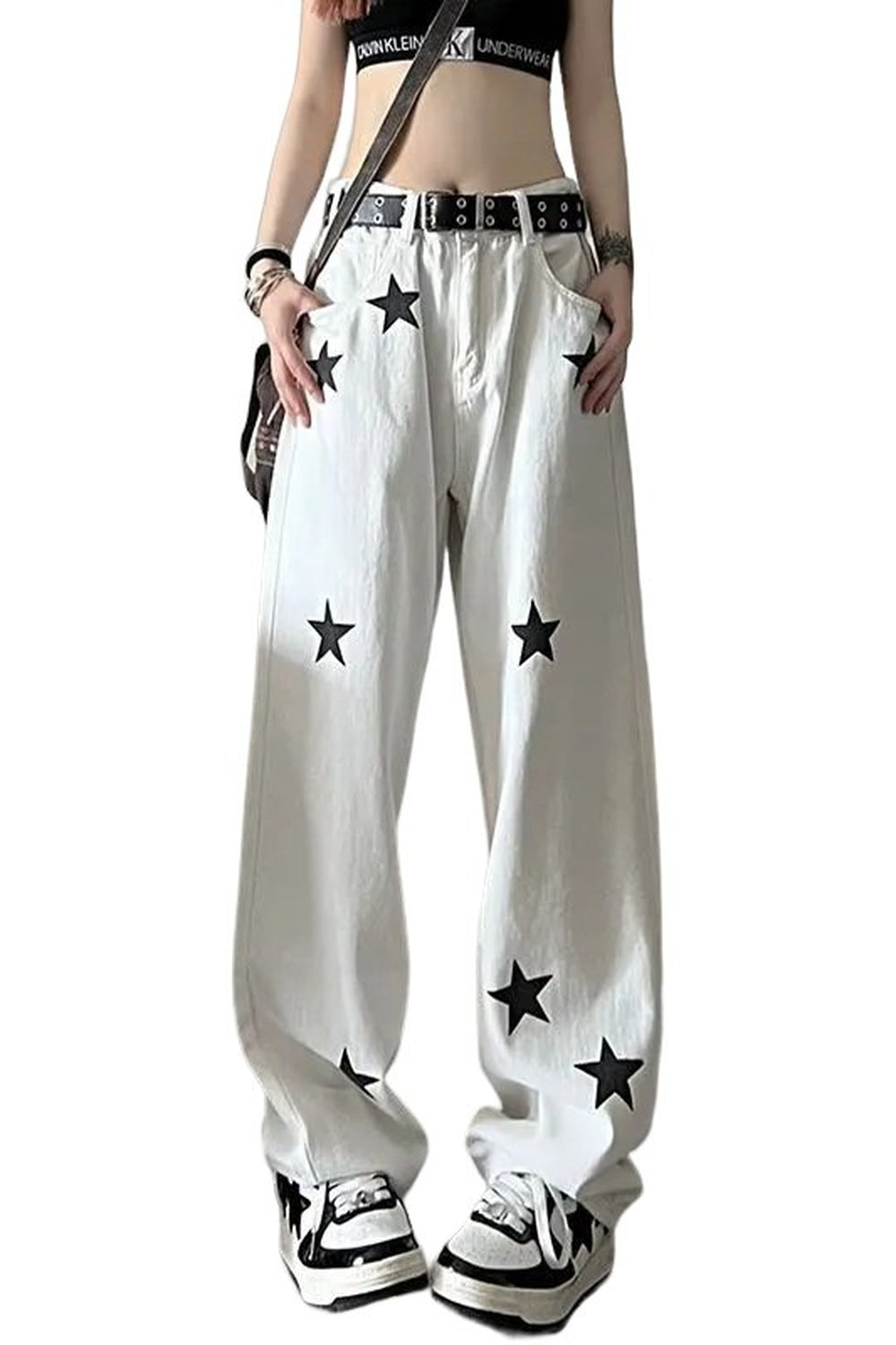 Y2k Star Print High Waist Jeans