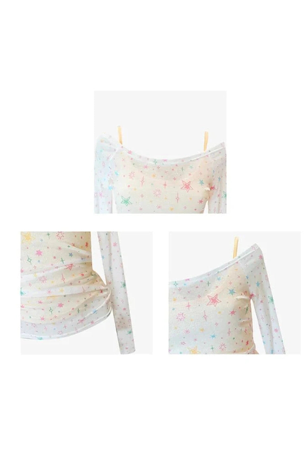 Y2k Starlight Whisper Off-Shoulder Top