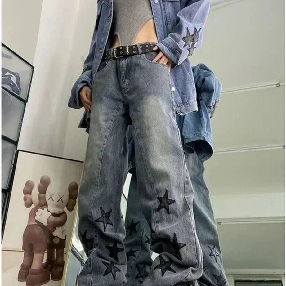 Y2k Starstruck Denim Ensemble Jeans