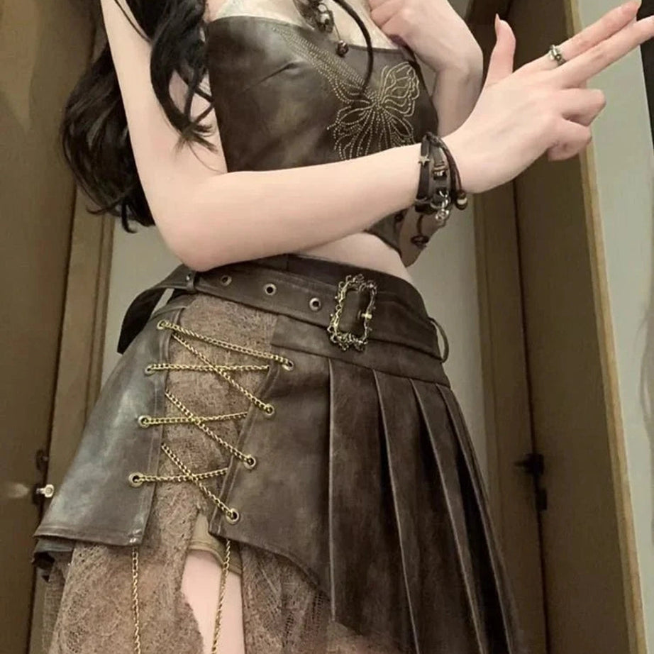 Y2k Steampunk Warrior Outfit Set