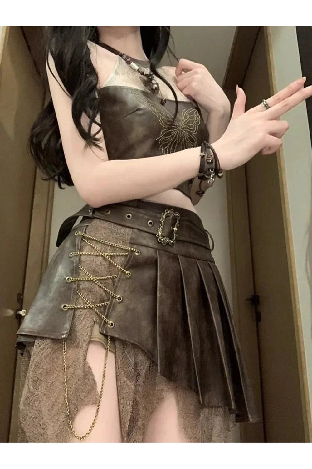 Y2k Steampunk Warrior Outfit Set