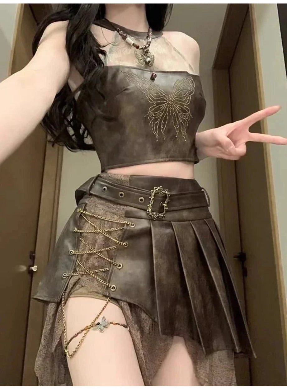 Y2k Steampunk Warrior Outfit Set